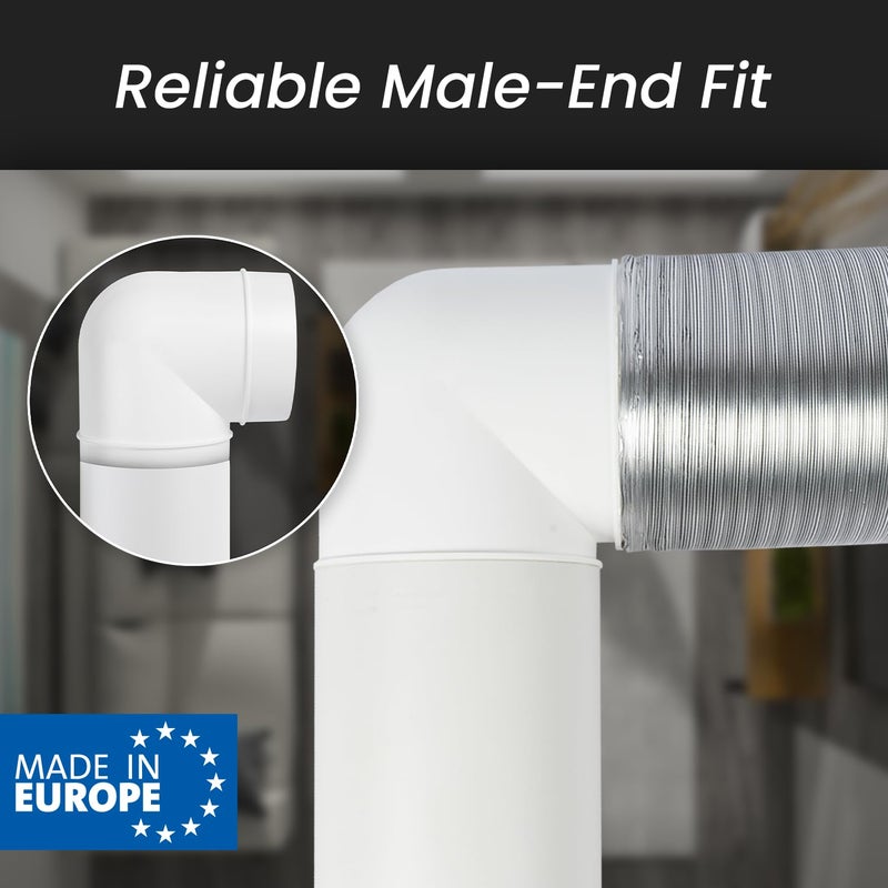 REPA MARKET 4 Inch Ducting Pipe 90 Degree Elbow Hose Ventilation Round Tube Bend Connector 4"" - Image 3